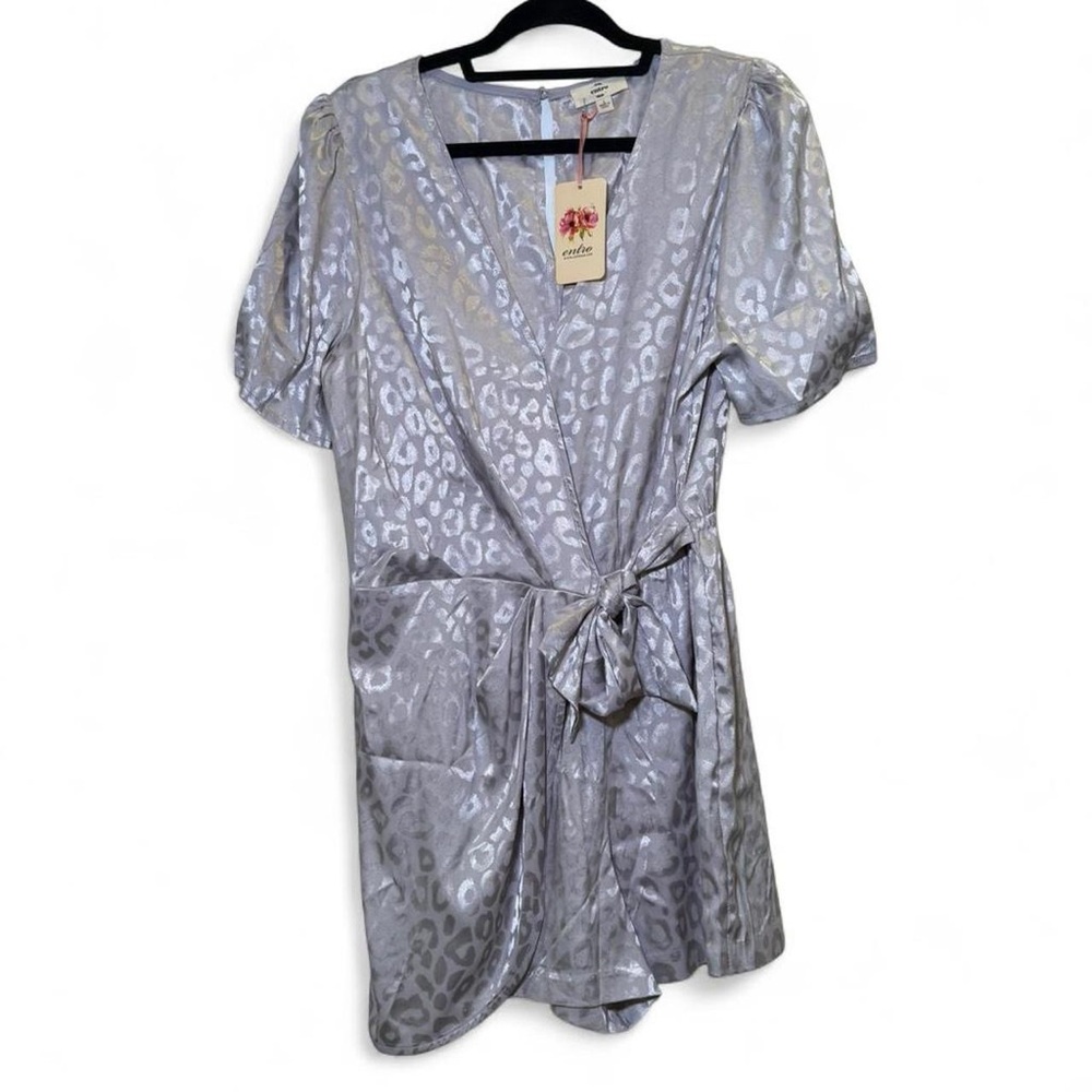 Entro Metallic Silver Leopard Romper